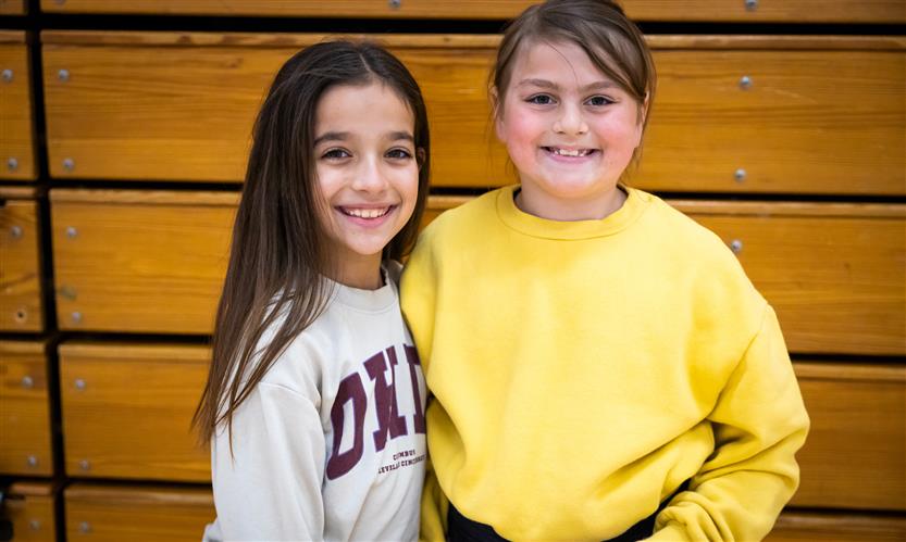 Students play in PE class